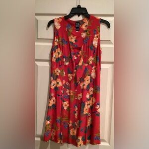 VINTAGE 90s GAP tie front cutout dress floral blueberry print size small.